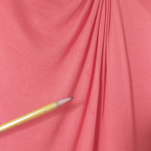 H&M Melon Orange Cap Sleeve Gathered Neckline Ruching Detail M - Picture 5 of 6